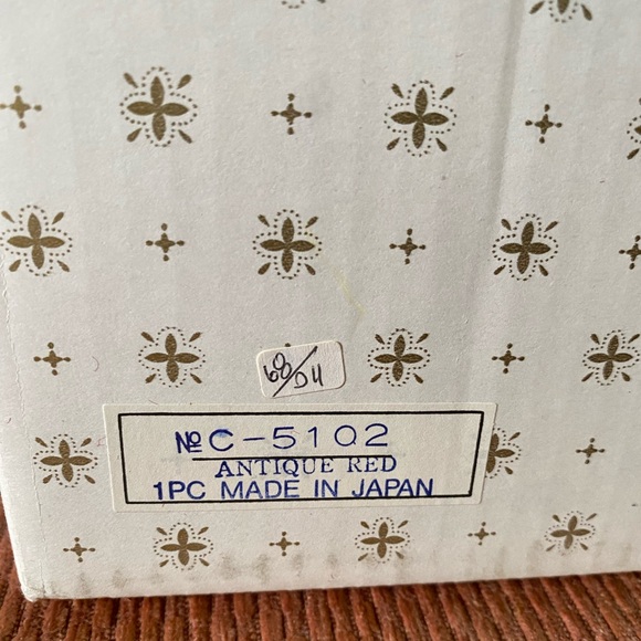 Antique Red Octagon Ice Bucket with Lid - Picture 7 of 7